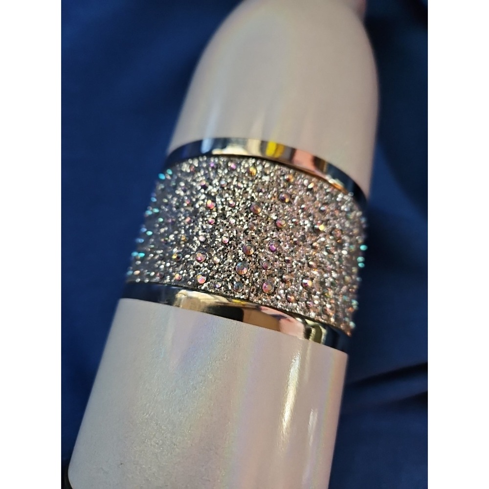 MyBevi Hollywood Sports Bottle White Rhinestone Jeweled BLINGY 20oz Stainless